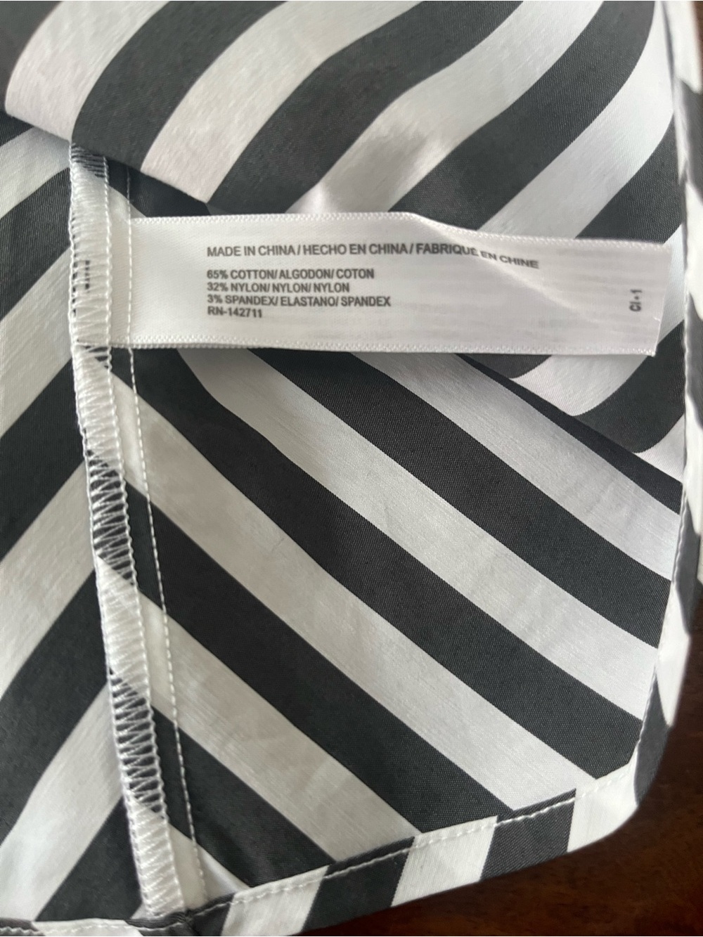ELOQUII Striped Wrap Peplum Top | Off-the-Shoulder Bardot Neckline | Size 20 - Picture 8 of 8